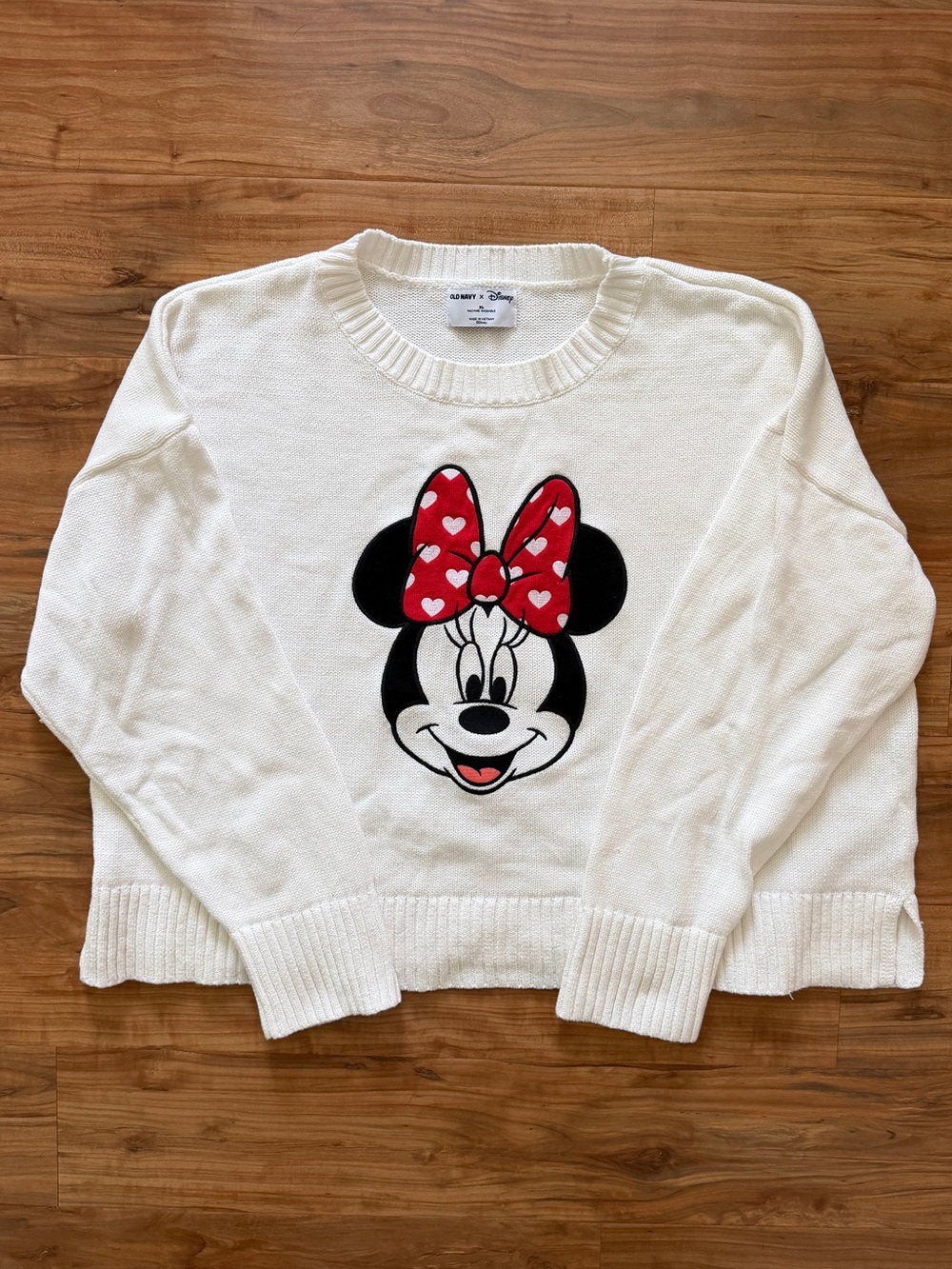 Old Navy Cream Minnie Mouse Crewneck Sweater